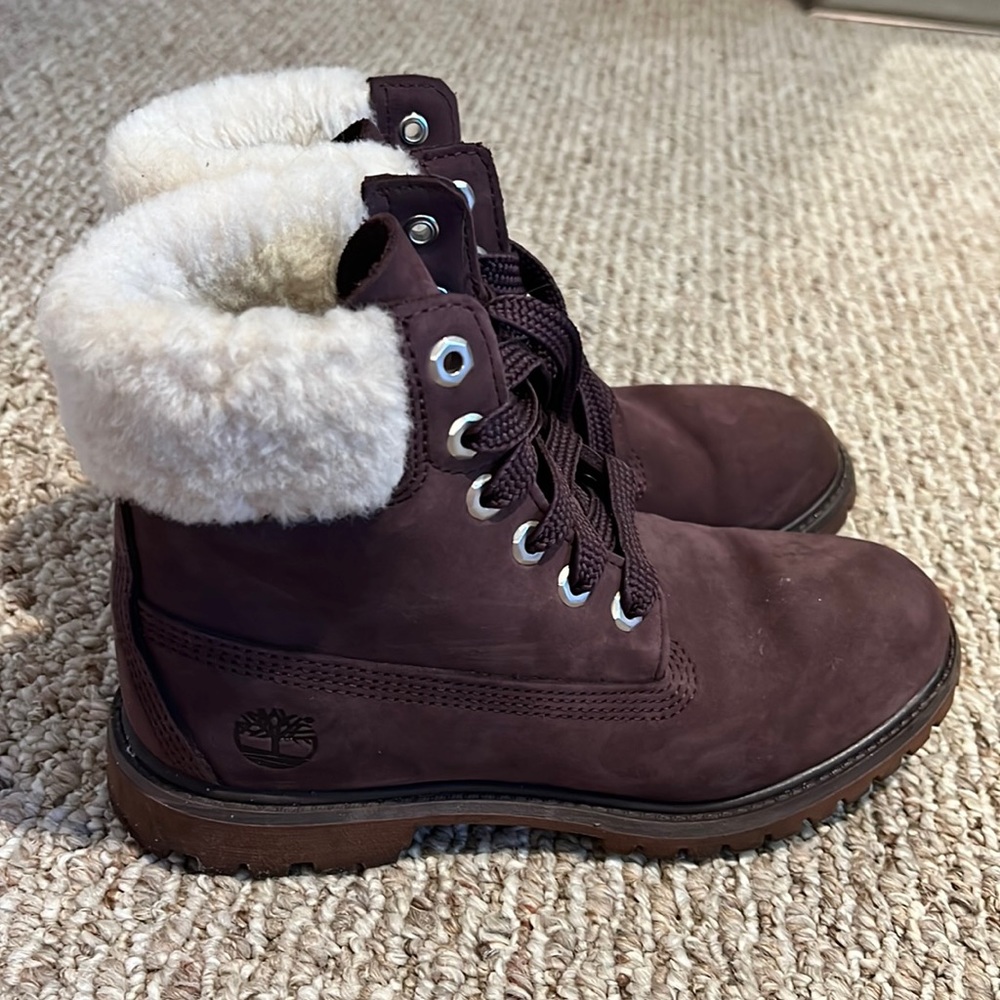 Purple Timberland Boots-Lightly Worn